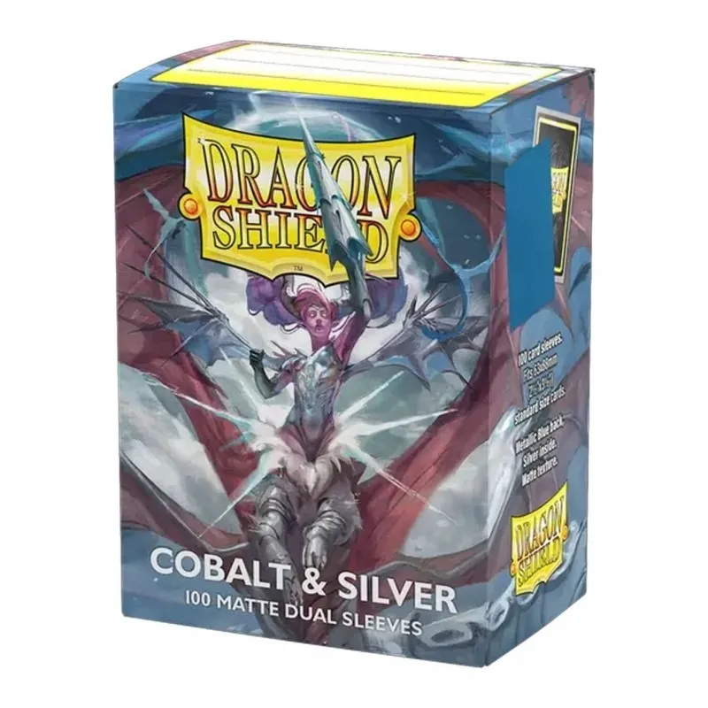 Fundas  Matte Dual (100 unidades) Cobalt/Silver - Dragon Shield