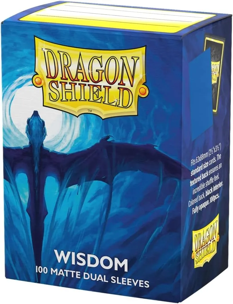 Fundas  63 mm x 88 mm Dual Matte Wisdom Azul  Dragon Shield