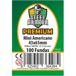 [8425402364284] 100 Fundas Premium Mini Americano - Steel Armour