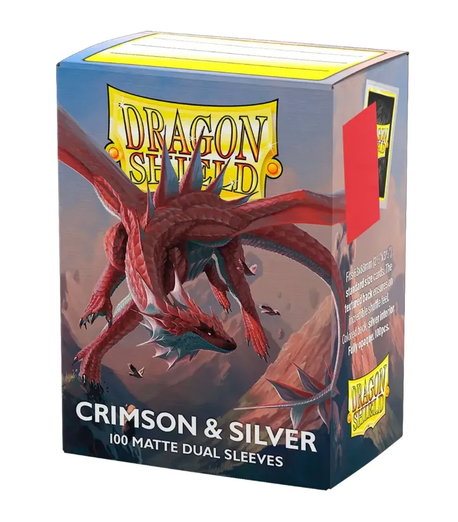 Fundas Dual Matte Crimson and Silver (100 ud.) - Dragon Shield