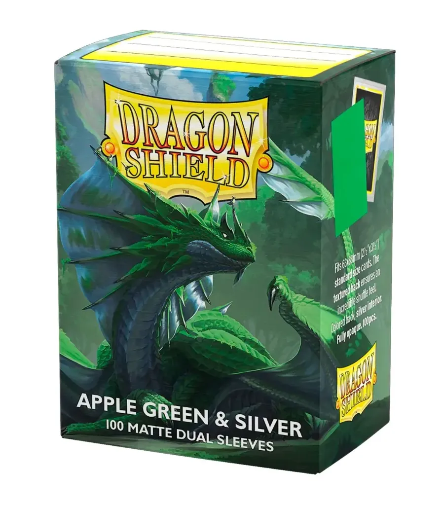 Fundas Dual Matte Apple Green and Silver (100 ud.) - Dragon Shield