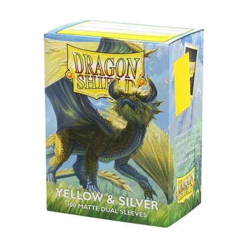 Yellow and Silver - Dragon Shield - Matte Dual Standard Size Card Sleeves