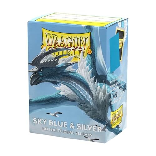 Sky Blue and Silver - Dragon Shield - Matte Dual Standard Size Card Sleeves