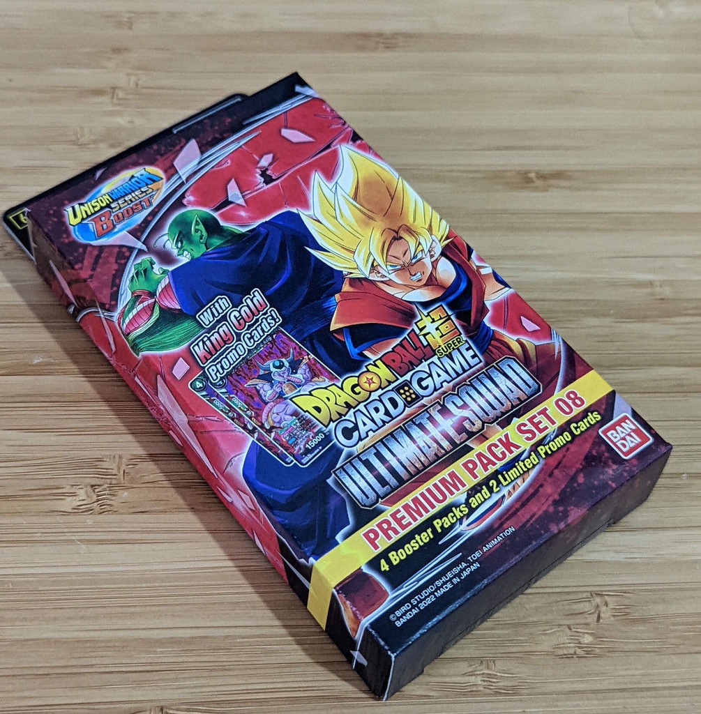 [811039036607] DragonBall - Pack Premium Set 08 Ultimate Squad 4 sobres y 2 promos