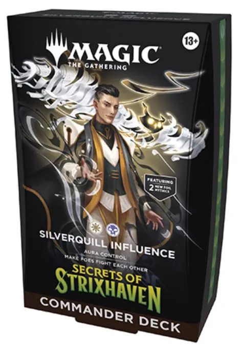 Magic The Gathering TCG Commander Deck Secrets of Strixhaven Inglés - Silverquill Influence - Solo Pack (Prismari Izzet Azul / Rojo)