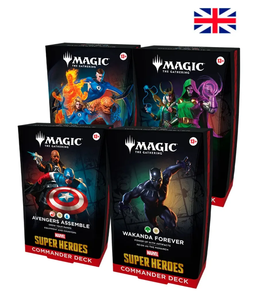 Pack 4 Mazos Commander Inglés Marvel Super Heroes