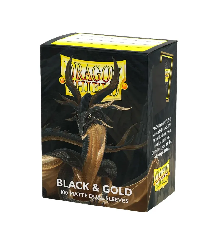 Black & Gold - Fundas Dual Matte (100 ud.) Standard Size- Dragon Shield