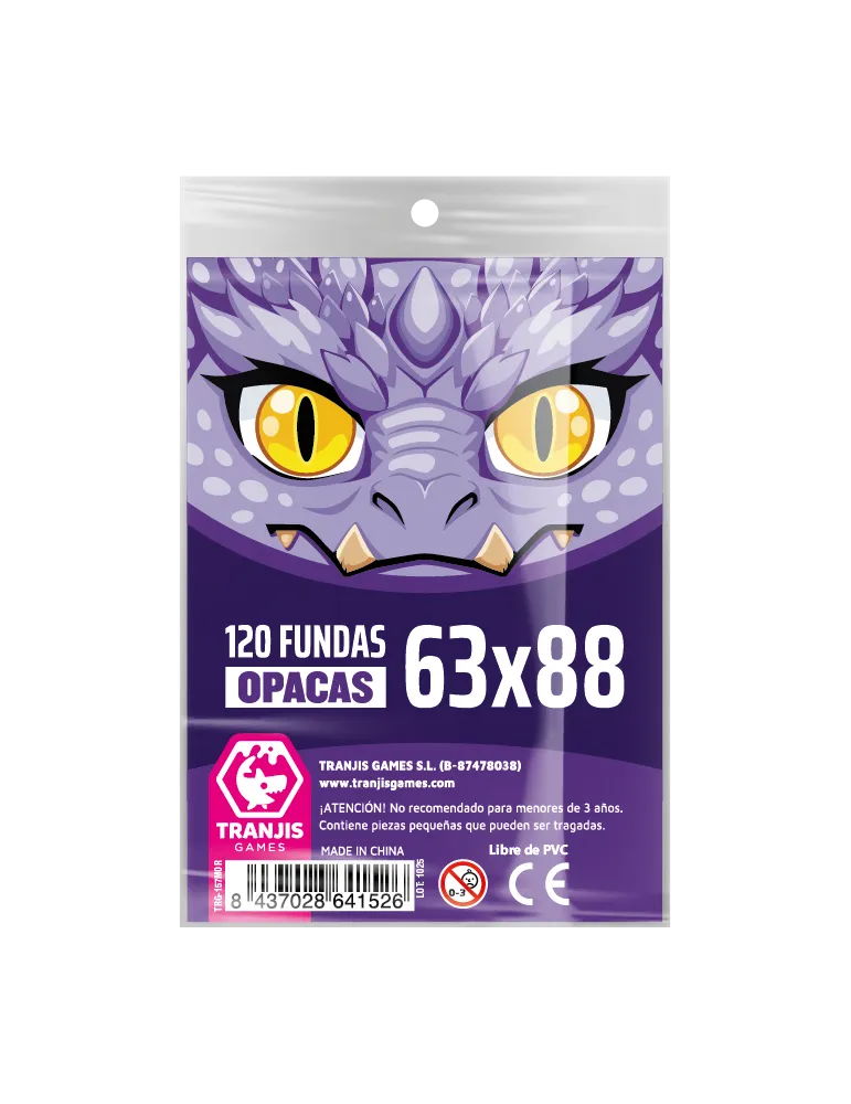 Fundas Dragón Morado (63x88 Opacas Standard) - 120 uds. - Tranjis