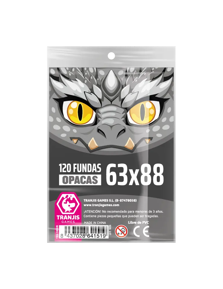 Fundas Dragón Gris (63x88 Opacas Standard) - 120 uds. - Tranjis