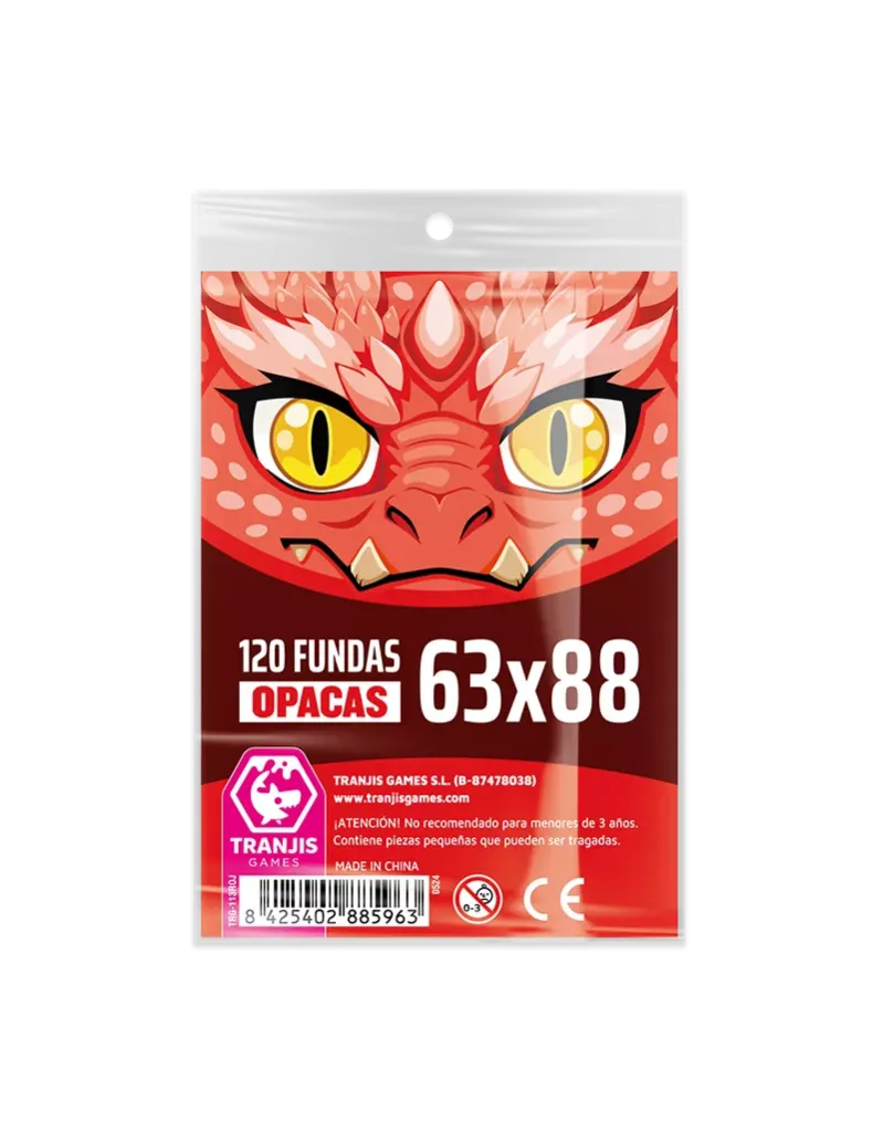 Fundas Dragón Rojo (63x88 Opacas Standard) - 120 uds. - Tranjis