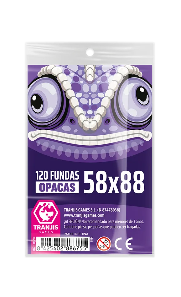 [8425402886755] Fundas Camaleón Morado (58x88 Opacas Standard) - 120 uds. - Tranjis