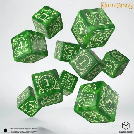 [5907699498987] Set 10 Dados D6 El Señor de los Anillos - La Comarca
