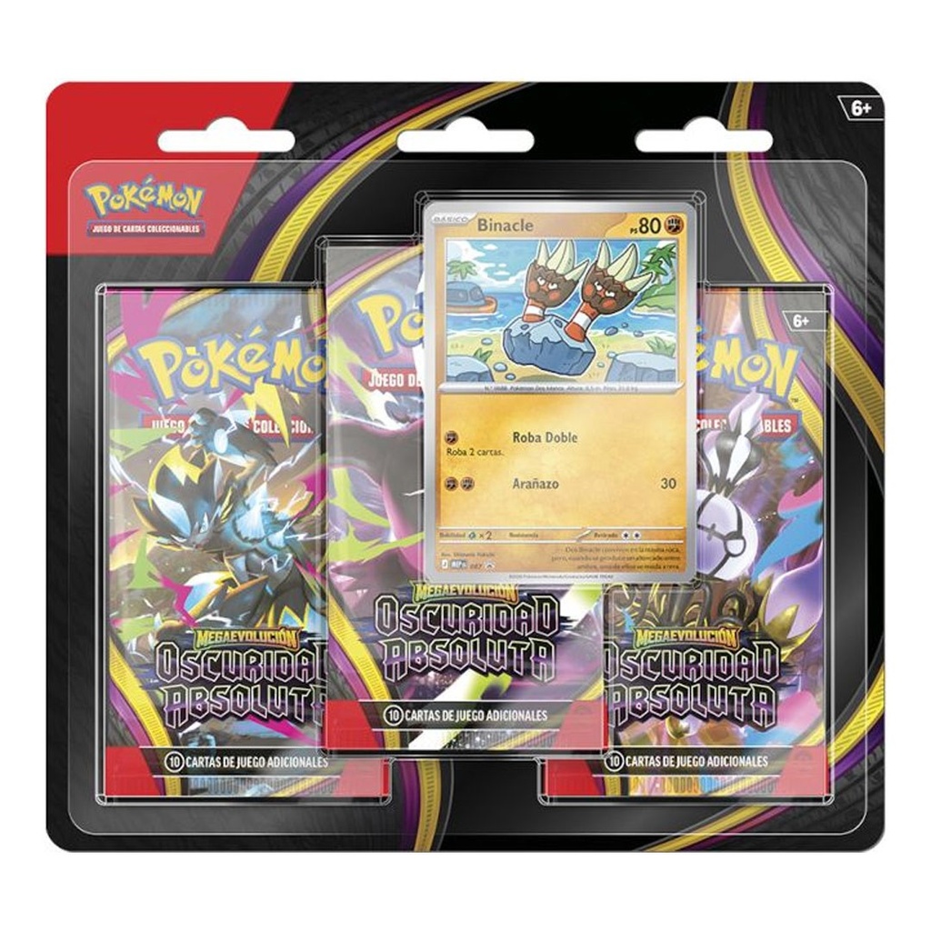 [196214142442] Pokémon Megaevolución- Oscuridad Absoluta - Blister de 3 Sobres con Promo Español